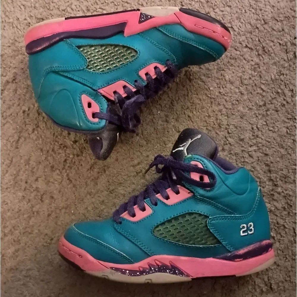 Air Jordan Retro 5 'Tropical' [440893-307] Toddlers Size 12c Sneakers PRE-OWNED